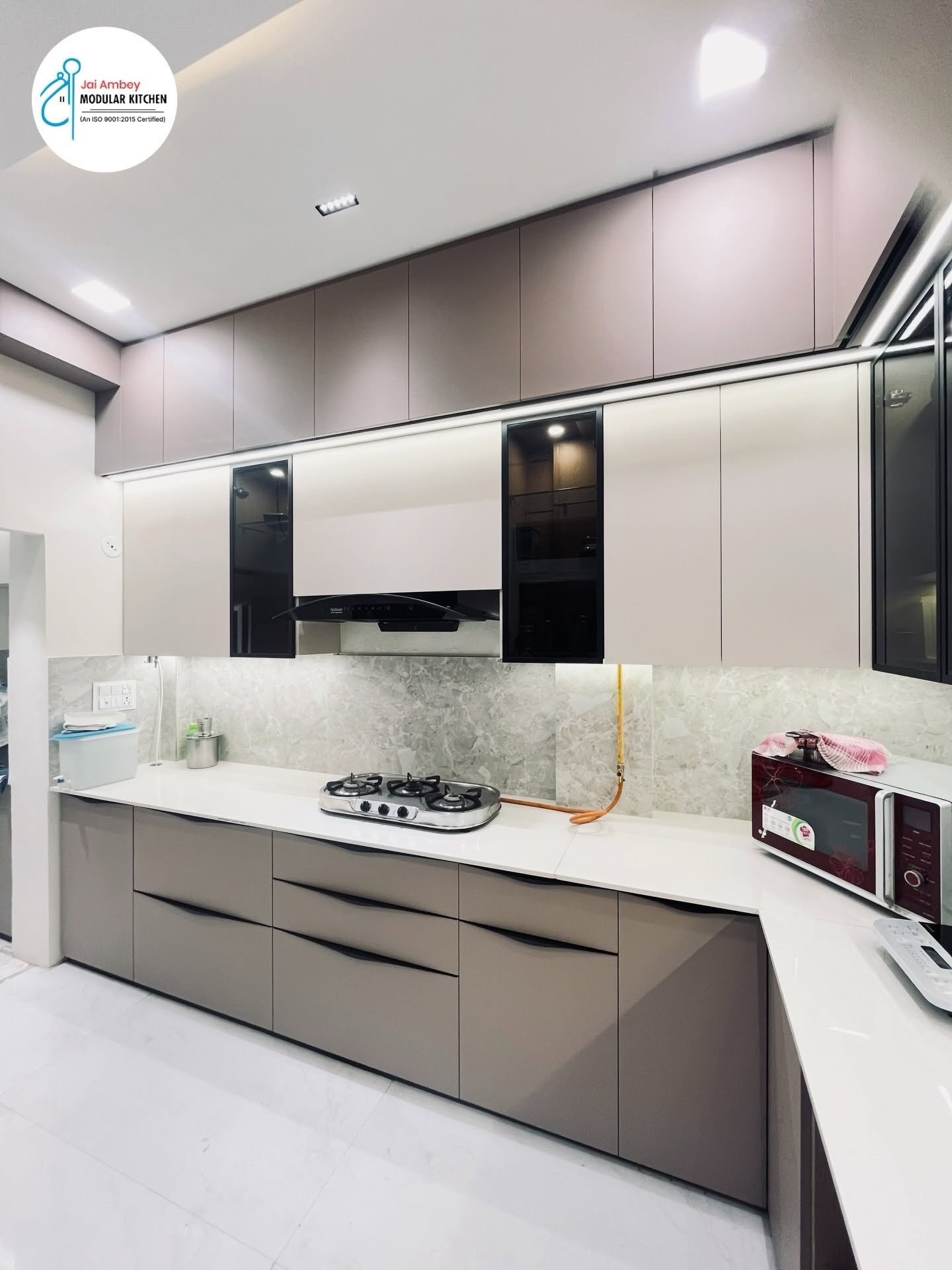 Parallel kitchen with tall units