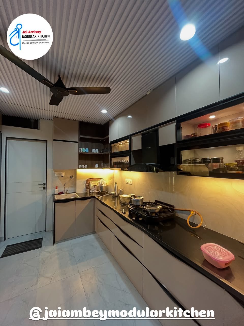 L-shape modular kitchen in Indore